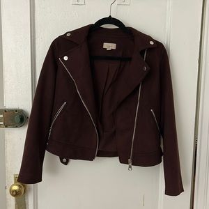 Faux Suede Moto Coat